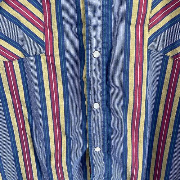 Vintage Ely Plains Big Man striped western pearl snap long sleeve shirt 20x35/36 - Picture 5 of 7